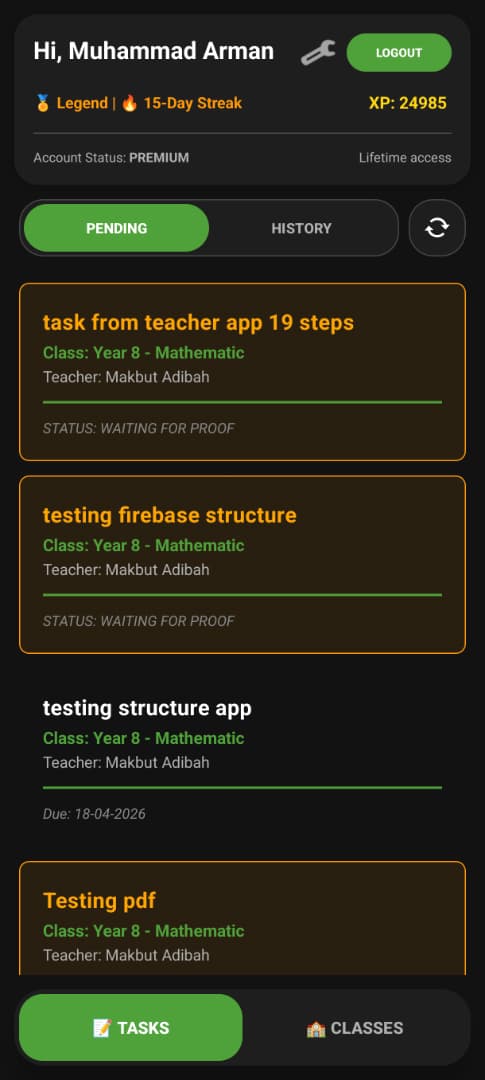 Pending tasks